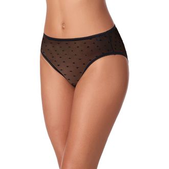 DKNY Heart Mesh Bikini in Black at Nordstrom, Size X-Large