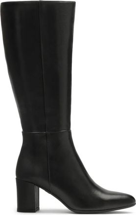 Kazar Zwarte laarzen op een paal - Dames - Laarzen met Hak - Zwart - 35 EU - Leer - Schoenen