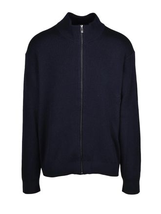 A|X Armani Exchange Multicolor Ribbed Knit Wool-Blend Zip Cardigan