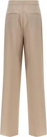 Max Mara Womens Beige Virgin Wool Dress Pants