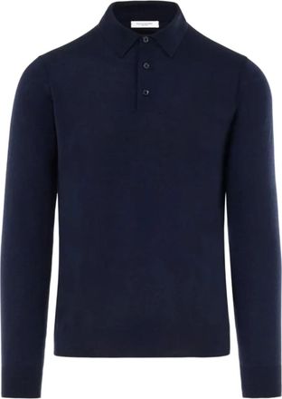 Paolo Pecora Gebreid poloshirt - Blauw
