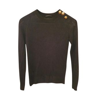 Balmain black Knit Button Embellished Jumper Size S