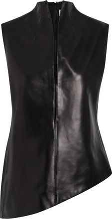Khaite Von Split-front Asymmetric Leather top - Black - 6 (UK10 / S)