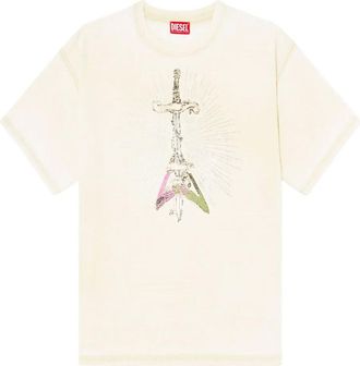 Diesel T-shirt oversize con stampa T-Box-T18 - Toni neutri