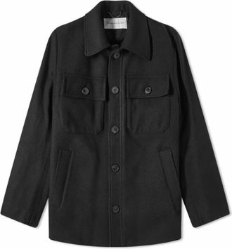 Dries Van Noten Jassen, Heren, Zwart, L, Wol, Zwarte Wol Valko Jas