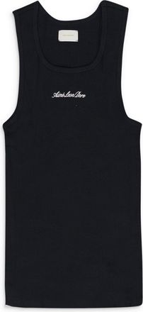 Aim&eacute; Leon Dore Black Embroidered Logo Tank Top
