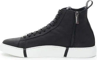 Roberto Cavalli Womens Black Suede Leather High Top Sneakers