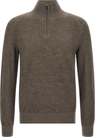 Brioni Brown Cashmere Mens Cardigan