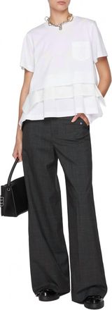 sacai Glen Check Pants In Gray