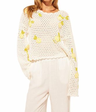 John & Jenn Crochet Sweater Top In Limoncello