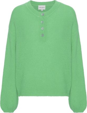 Americandreams Zelma Pullover - Dames - Ronde hals truien - Groen - S - Wol - Truien & Vesten