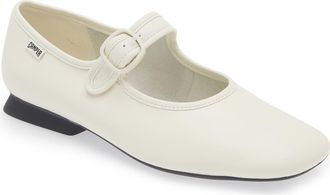 Camper Casi Myra Mary Jane Flat in White Natural at Nordstrom, Size 41