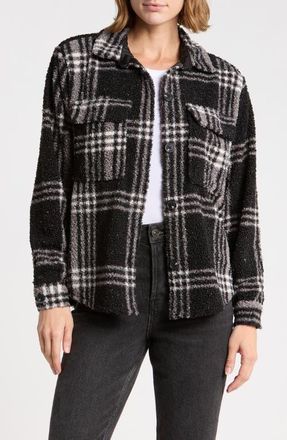 Beach Lunch Lounge Tory Boxy Crop Plaid Shacket in Night Skies at Nordstrom, Size X-Small