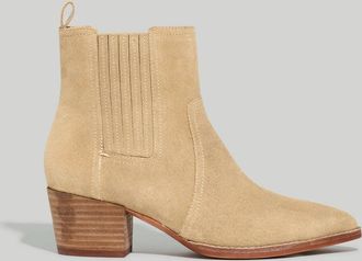 Madewell Womens Madewell The Western NG670 Boots Walnut Shell Suede Ankle HTAT521