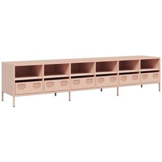 vidaXL Vidaxl - Mueble Para Tv Acero Laminado En Fr&iacute;o Rosa 202x39x43,5 Cm