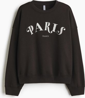 H&M Sweatshirt mit Motiv - Grau