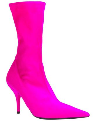 Balenciaga Womens Cotton Knitife Neon Lycra Pointed Sock Boots Kim Kardashian (Authentic Pre-Loved)