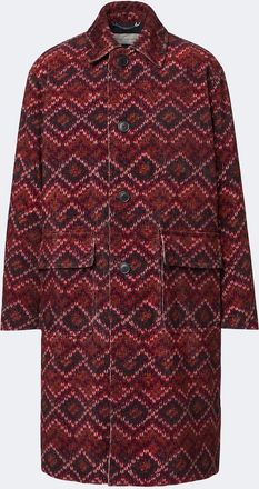 Dries Van Noten Abrigo de pana de algod&oacute;n estampado