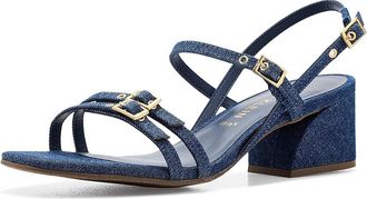 Anne Klein Mackenzie Womens Wedge Shoes Denim : 6.5 M, Leather
