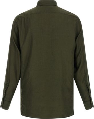 Tom Ford Button-Down Gabardine Shirt - Olive