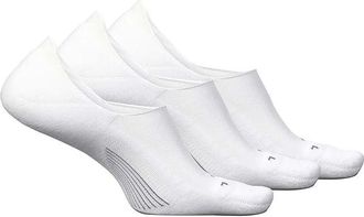 Feetures Elite Invisible Light Cushion 3-Pair Pack Crew Cut Socks Shoes White : MD (US Mens Shoe 6-8.5 - Womens Shoe 7-9.5), Nylon/Spandex