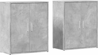 vidaXL Vidaxl - Aparador De Madera Ingenier&iacute;a 2 Uds Gris Hormig&oacute;n 60x31x70 Cm