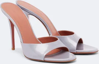 Amina Muaddi Elodie patent leather mules