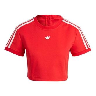 adidas (WMNS) adidas Blue Version Crop Tee Red IB4549