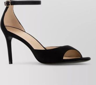 Stuart Weitzman suede nudistia sandals ankle strap design