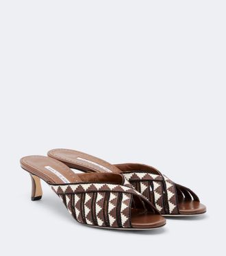 Manolo Blahnik Trofesamu knitted mules