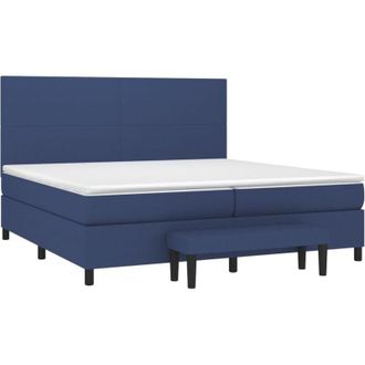 vidaXL Vidaxl - Cama Box Spring Con Colch&oacute;n Tela Azul 200x200 Cm