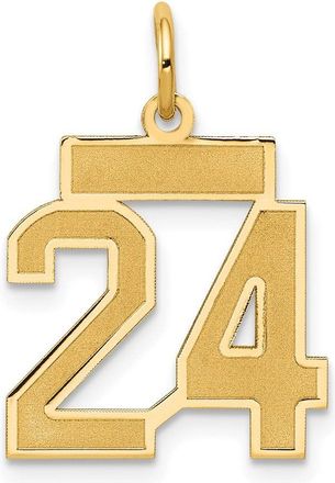 Diamond2Deal 14k Yellow Gold Small Satin Number Charm Pendant