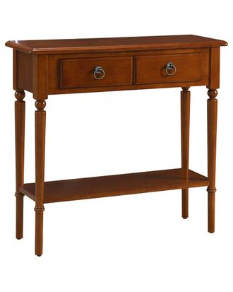 Leick Home Coastal Solid Wood Hall Console Table With Drawer Storage