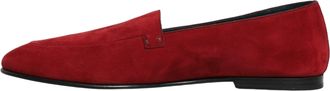 Dolce & Gabbana Mens Suede Logo Loafer Red Leather