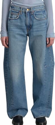 B Sides Slim Lasso Structured Barrel-Leg Jeans In Indigo