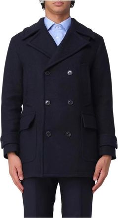 Brooksfield Double-Breasted Coat - Heren - Mantel - Blauw - XL - Wol - Jassen
