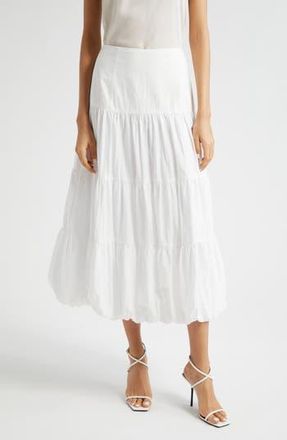 Cinq &agrave; Sept Pyper Tiered Bubble Skirt in White at Nordstrom Rack, Size 10