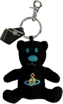 Vivienne Westwood Accessoires, Dames, Zwart, ONE Size, Wol, Teddybeer Sleutelhanger