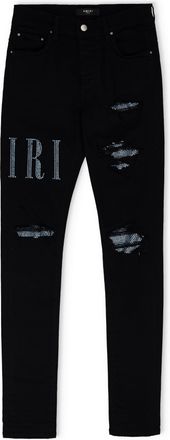 Amiri Black Crystal Core Logo Jeans