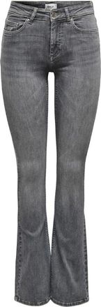 Only Grijze Flare Jeans Midrise Relaxte Pasvorm - Dames - Bootcut Jeans - Grijs - S L34 - Katoen - Jeans