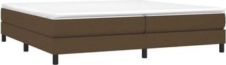vidaXL Cama Box Spring Con Colch&oacute;n Tela Marr&oacute;n Oscuro 200x200 Cm Vidaxl