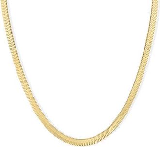BEN ONI Herringbone Necklace, 5mm in Gold at Nordstrom, Size 16