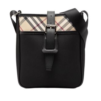 Burberry Pre-owned Womens Nova Check Trimmed Canvas Crossbody - Black Textile - One Size