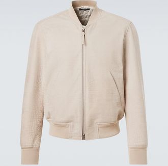 Tom Ford Chaqueta bomber de piel grabada
