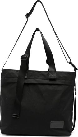 Juun.J Tassen, Heren, Zwart, ONE Size, Nylon, Logo-patch Tote Bag