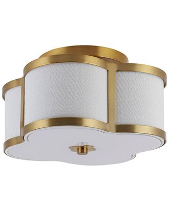 Jonathan Y Designs Jonathan Y Quatrefoil 13In Scalloped Shade Metal Classic Glam Led Flush Mount