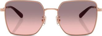 Coach rose-gold square sunglasses - women - Metal - 56 - Metallic