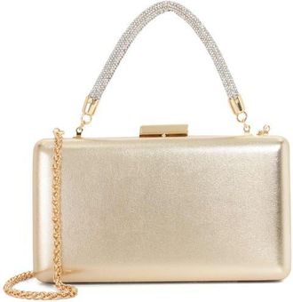 Dune London Beaut Top Handle Frame Clutch in Gold Leather at Nordstrom