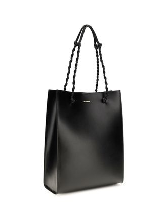 Jil Sander Womens Tangle Shopping Ns Black Calf Leather Bos Taurus Shoulder Bags