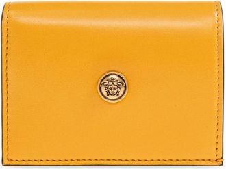 Versace Embl&egrave;me leren portemonnee - Dames - Portefeuilles - Geel - ONE Size - Leer - Accessoires